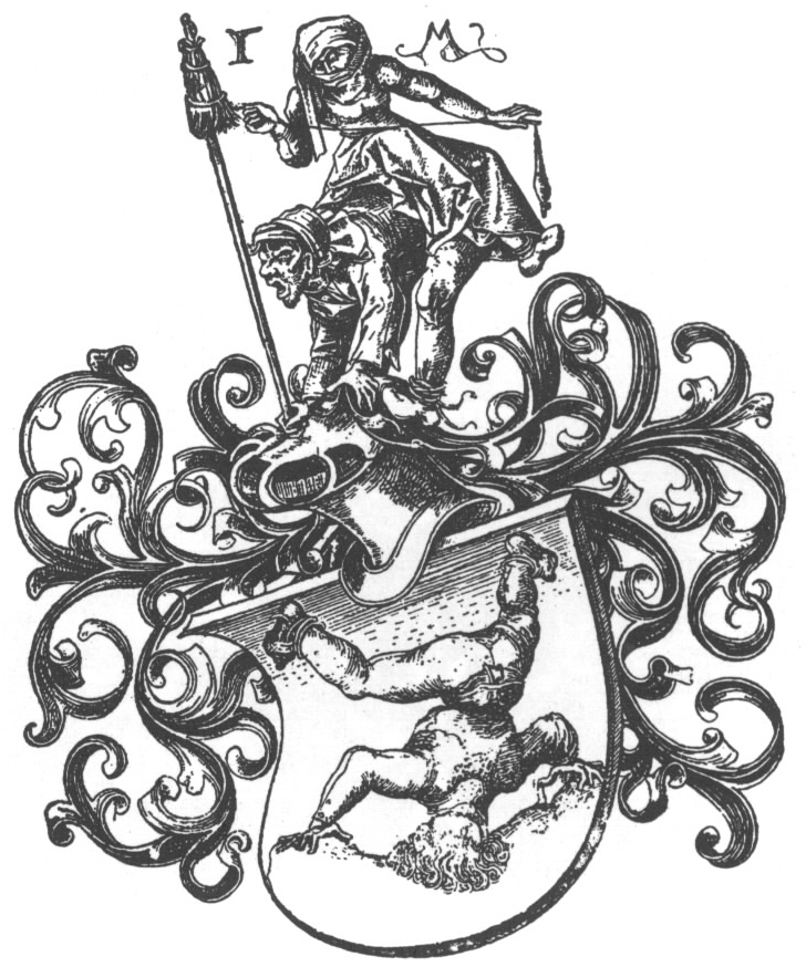 Arms engraved by Israel van Meckenem